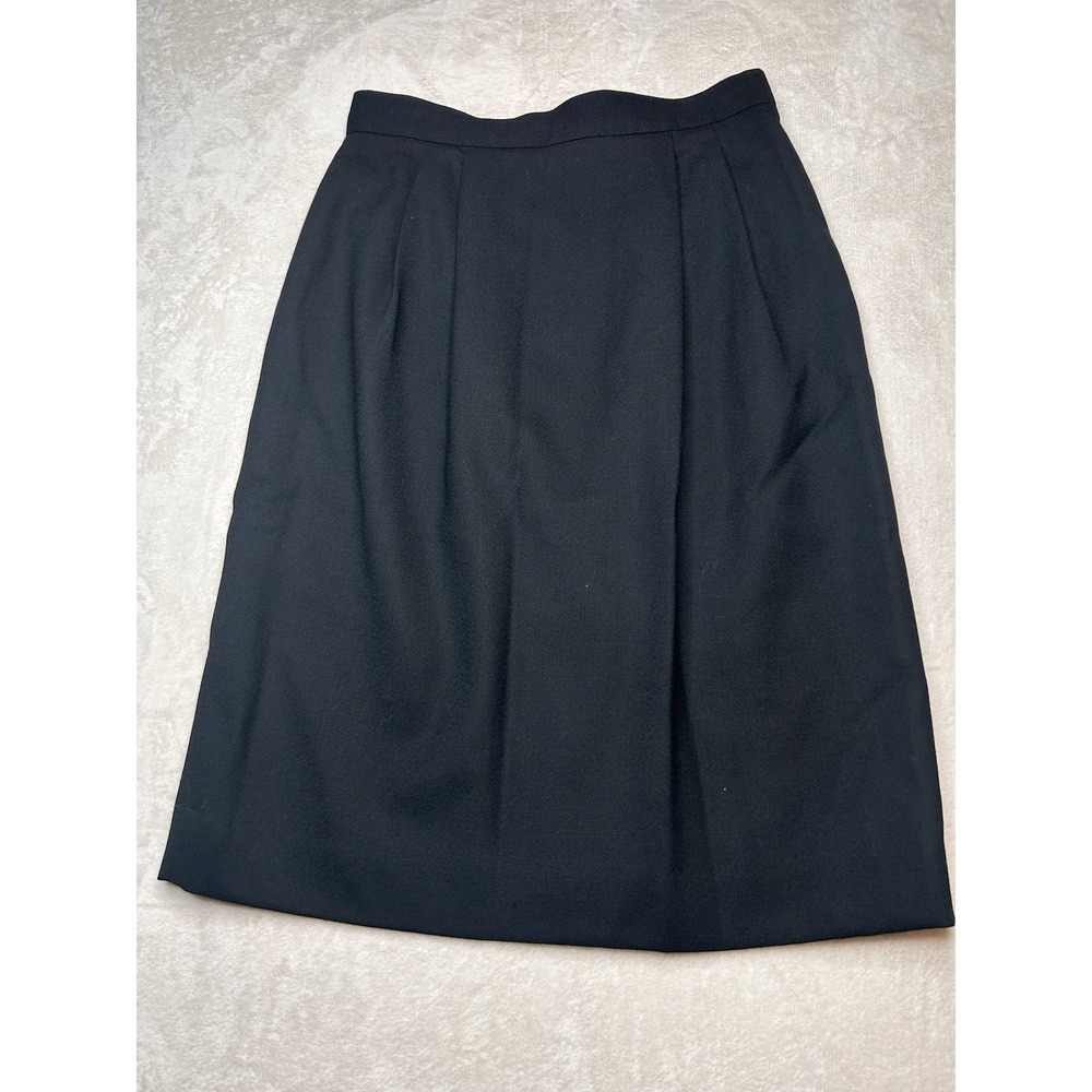 Vintage JH Collectibles Womens 12 Black‎ Fully Lined Wool Knee Length Skirt